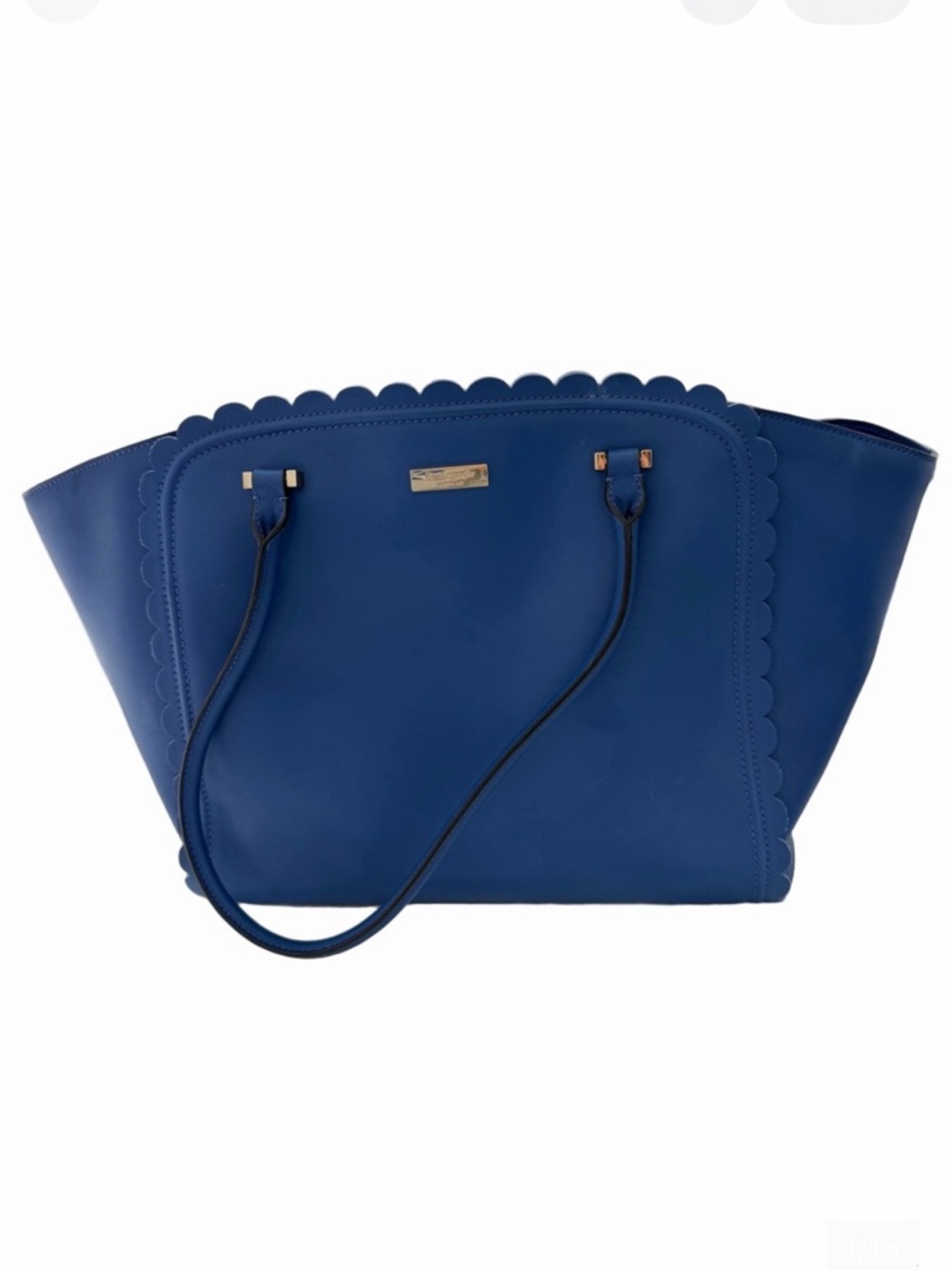 Kate Spade New York Hyacinth Maple Court Maxime Leather Tote Royal Blue Scallop